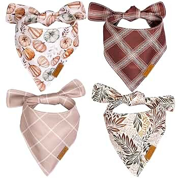 Remy+Roo Fall Dog Bandanas 4 Pack - Amber Set, Premium Durable Polyester Fabric, Patented Curved ... | Amazon (US)
