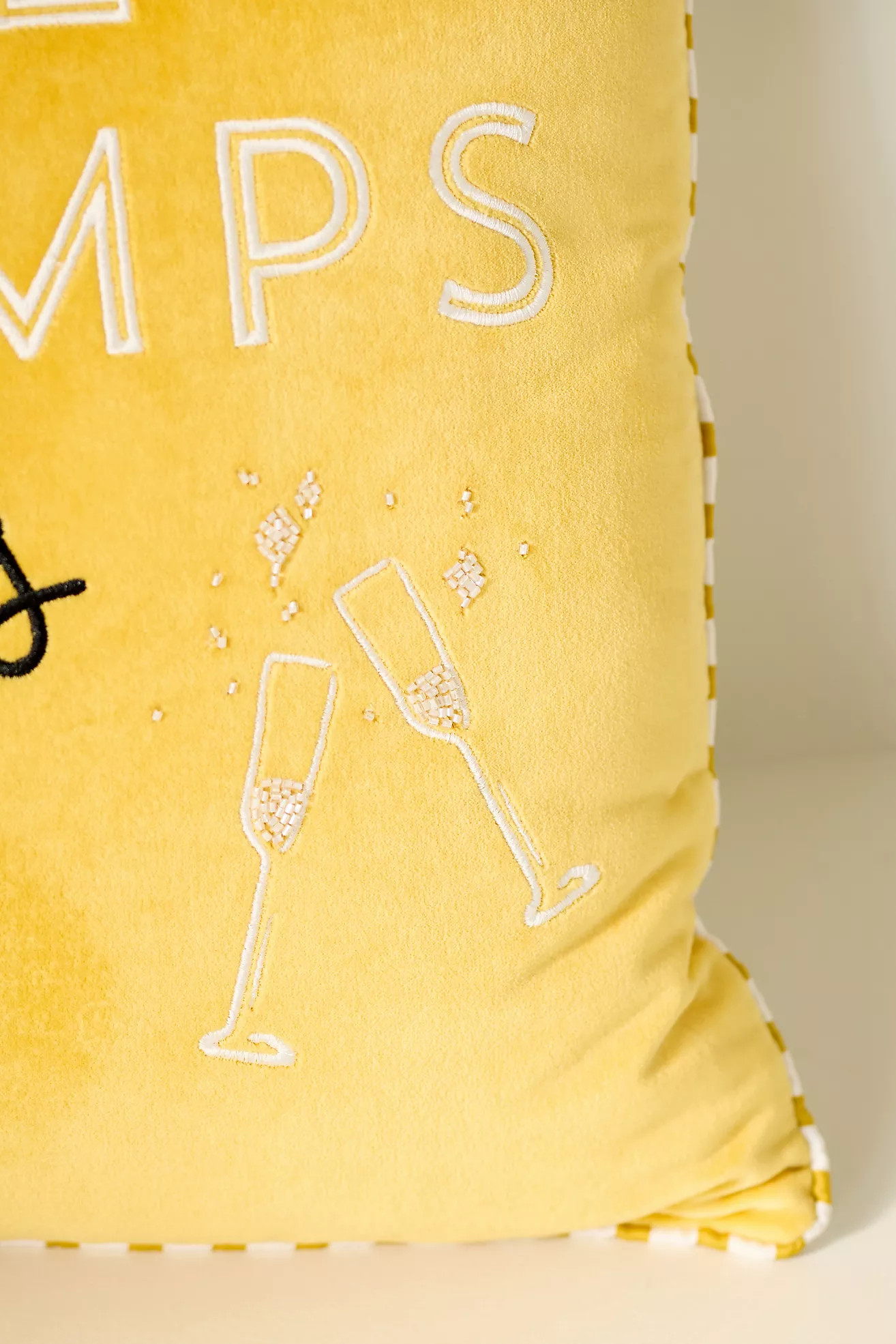 Natalie Cotton Velvet Embroidered Pillow | Anthropologie (US)