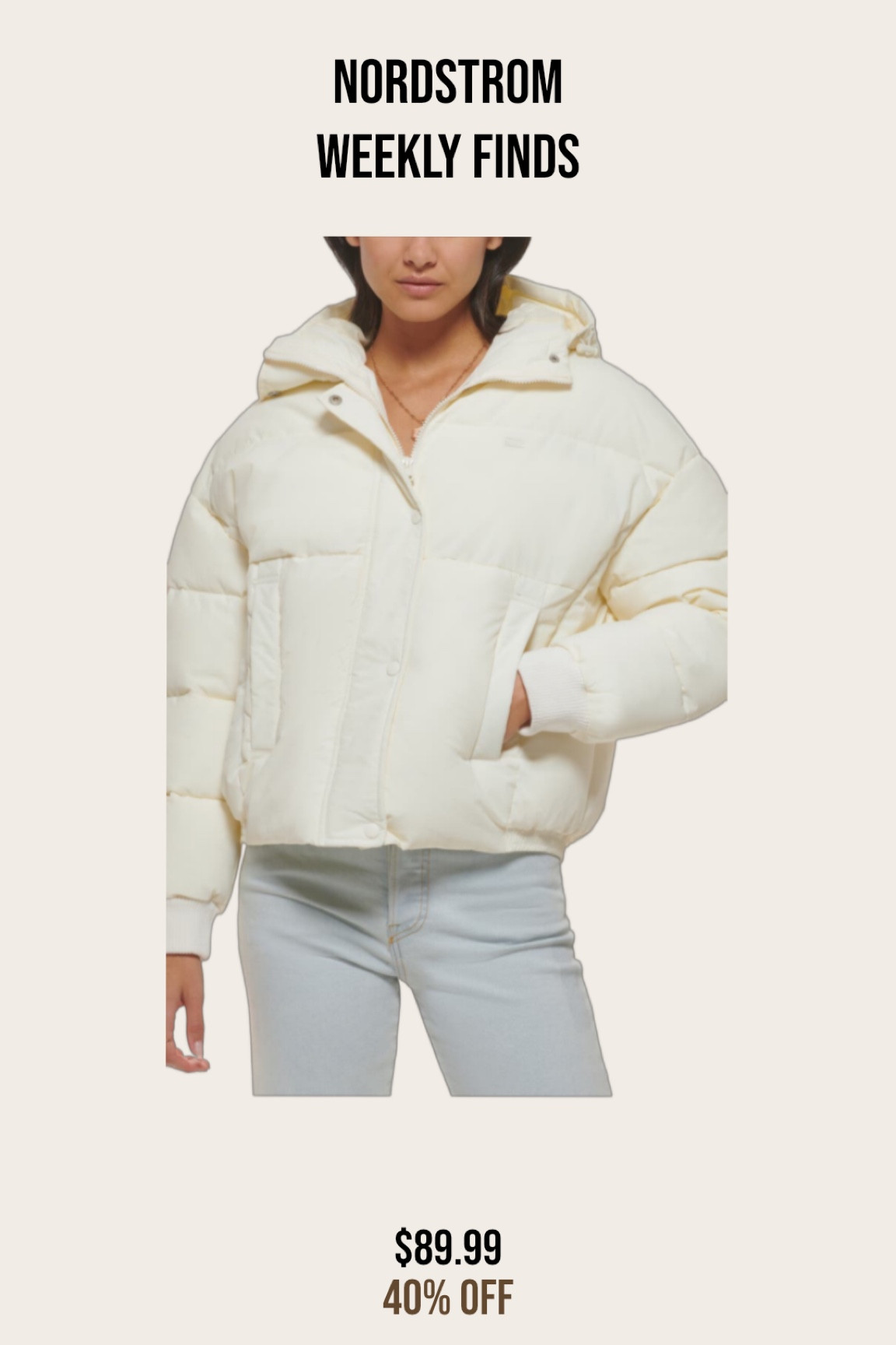 Levi white cropped puffer

#LTKsalealert #LTKstyletip