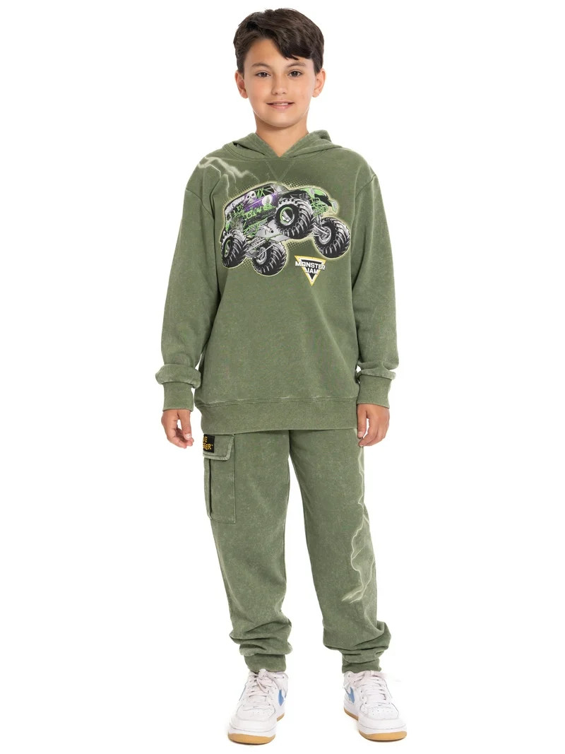Monster Jam Boys Hooded Graphic Sweatshirt and Jogger Pants Set, 2-Piece, Sizes 6-12 | Walmart (US)
