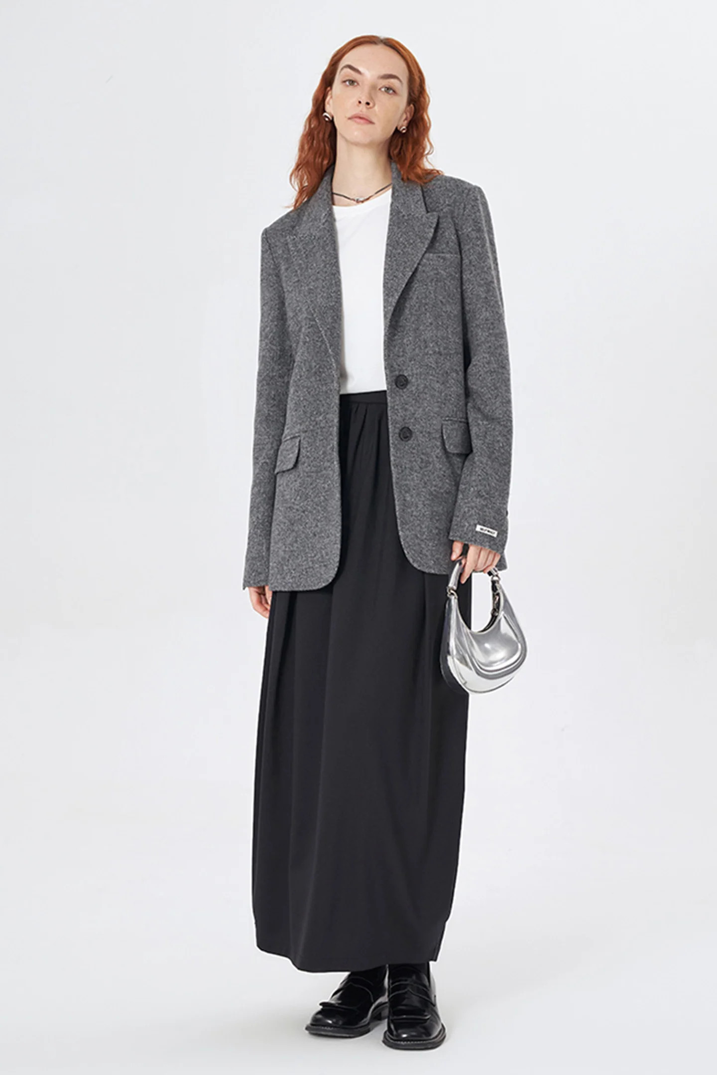 SELFWHO New High-Grade Gray Wool Suit Jacket For Women | SELFWHO