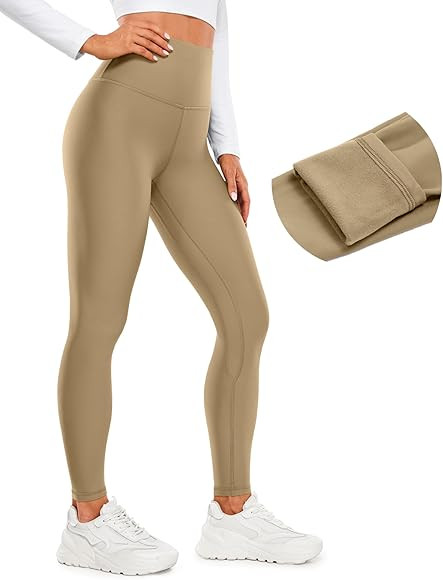 CRZ YOGA Thermal Fleece Lined Leggings Women 28'' - Winter Warm Workout Hiking Pants High Waisted Yoga Tights Full Length | Amazon (US)