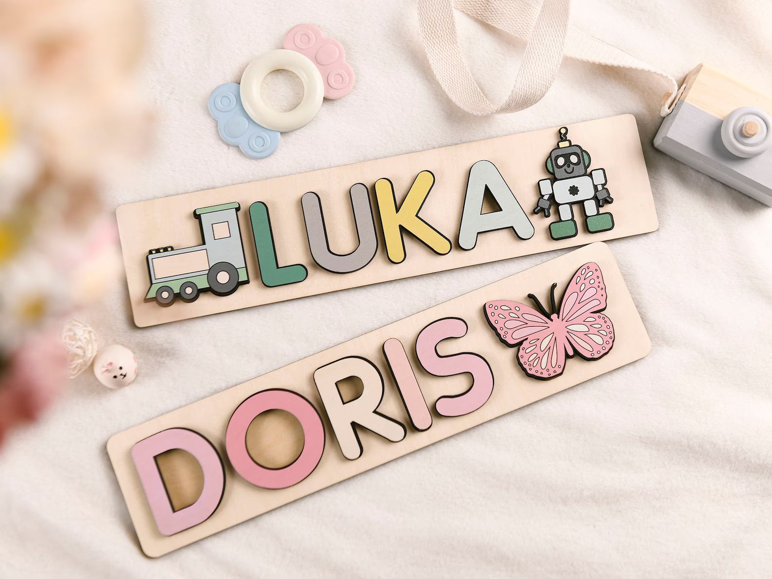 Personalized Name Puzzle With Pegstoddler Wooden - Etsy | Etsy (US)