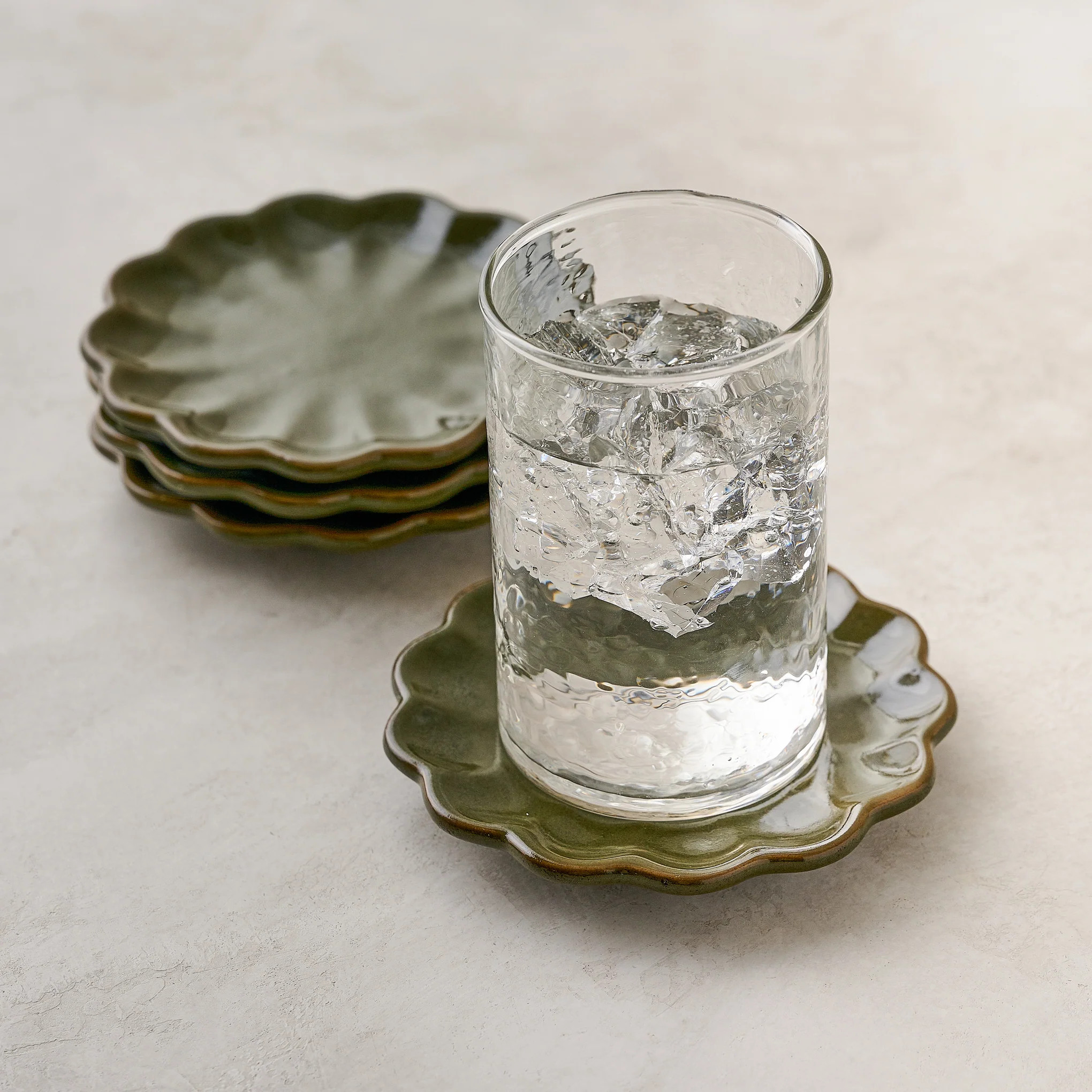 Sage Scalloped Edge Coaster Set of Four | Magnolia