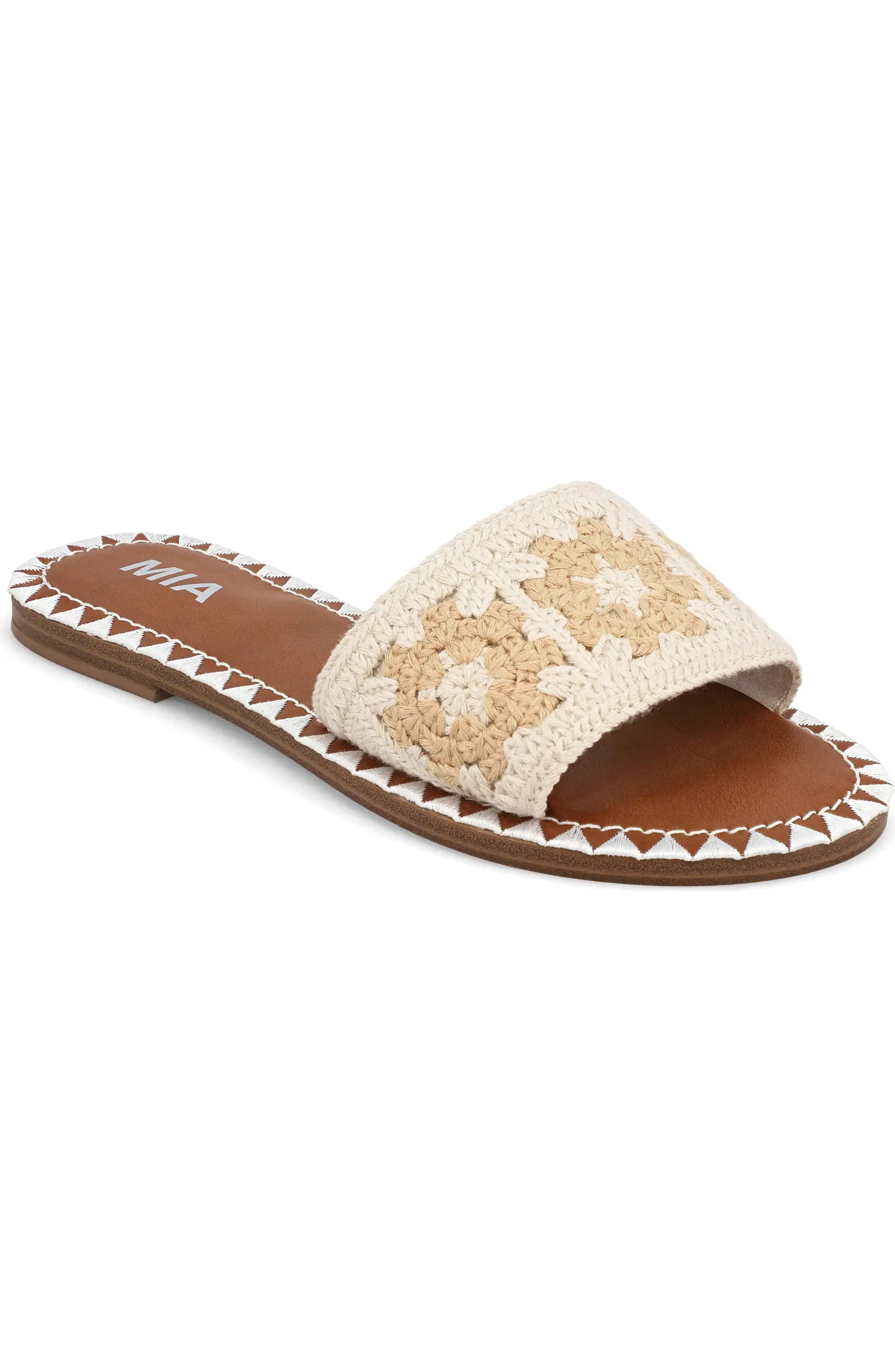 MIA Valora Crochet Slide Sandal (Women) | Nordstrom | Nordstrom