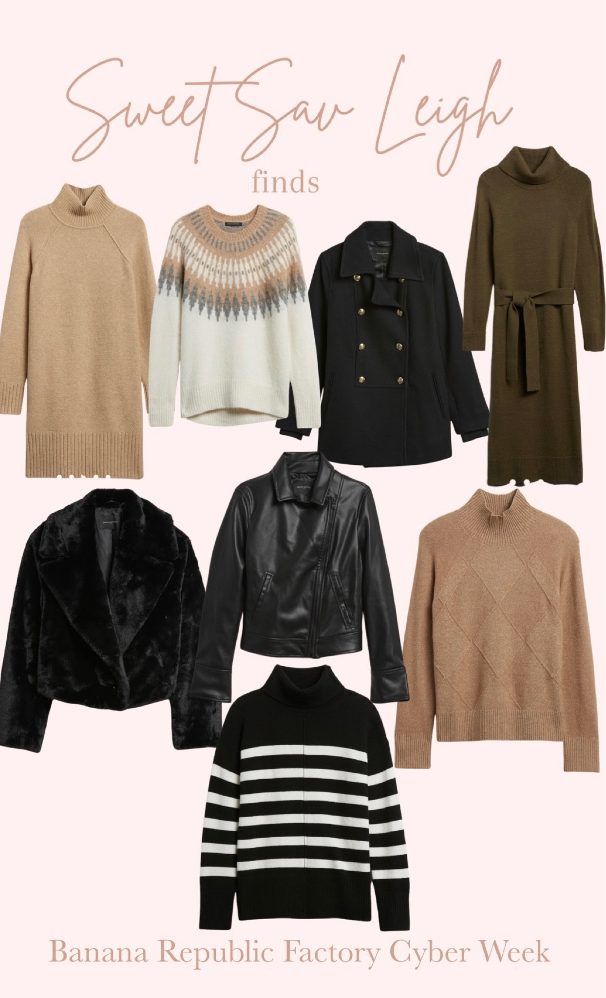 Banana Republic factory cyber week sale | sweater dress, fur coat, holiday outfit, fair isle 

#LTKSeasonal #LTKCyberweek #LTKHoliday