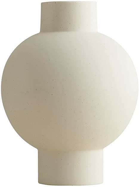 Classic Lantern Flower Vase, Round Spherical Large Capacity, 9" × 7", Matte Crème | Amazon (US)