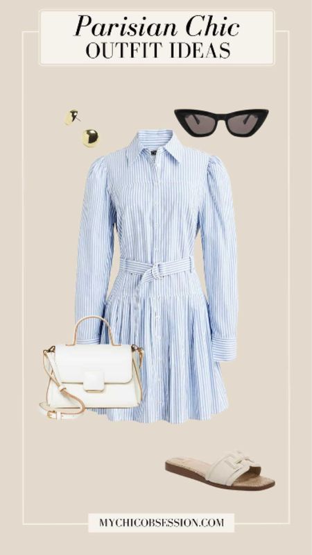 French style wouldn’t be complete without a chic dress for summer. This piece from J.Crew is one of my personal favorite looks because it offers a feminine take on button-down shirts (another one of my favorite summer wardrobe essentials). Accessorize with a top handle handbag, earrings, cat eye sunglasses and neutral sandals.

#LTKSeasonal #LTKStyleTip