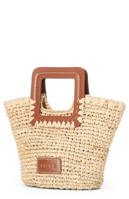 STAUD Shirley Raffia Mini Bucket Bag in Natural/tan at Nordstrom | Nordstrom
