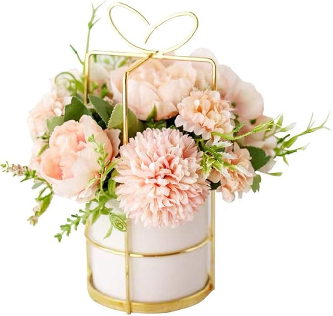 KIRIFLY Artificial Flowers Fake Peony Silk Hydrangea Flower with Vase Flower Décor Arrangements ... | Amazon (US)