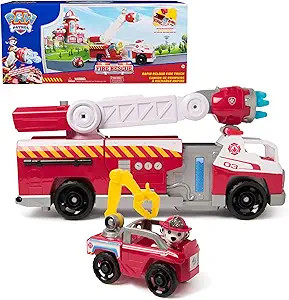 Paw Patrol Fire Rescue: Rapid Reload Fire Truck with Marshall Figure, Quick-Fire Launcher, Lights... | Amazon (US)