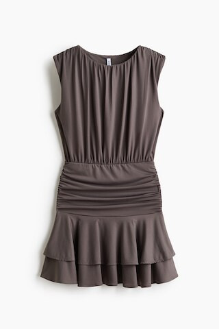 H & M - Draped Mini Dress - Gray | H&M (US + CA)