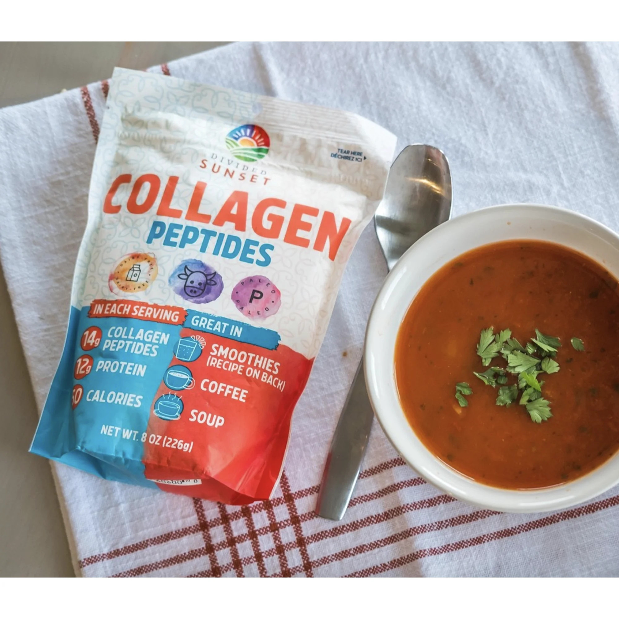 Divided Sunset Collagen Peptides Powder, Unflavored - Unbleached, 8 oz | Walmart (US)