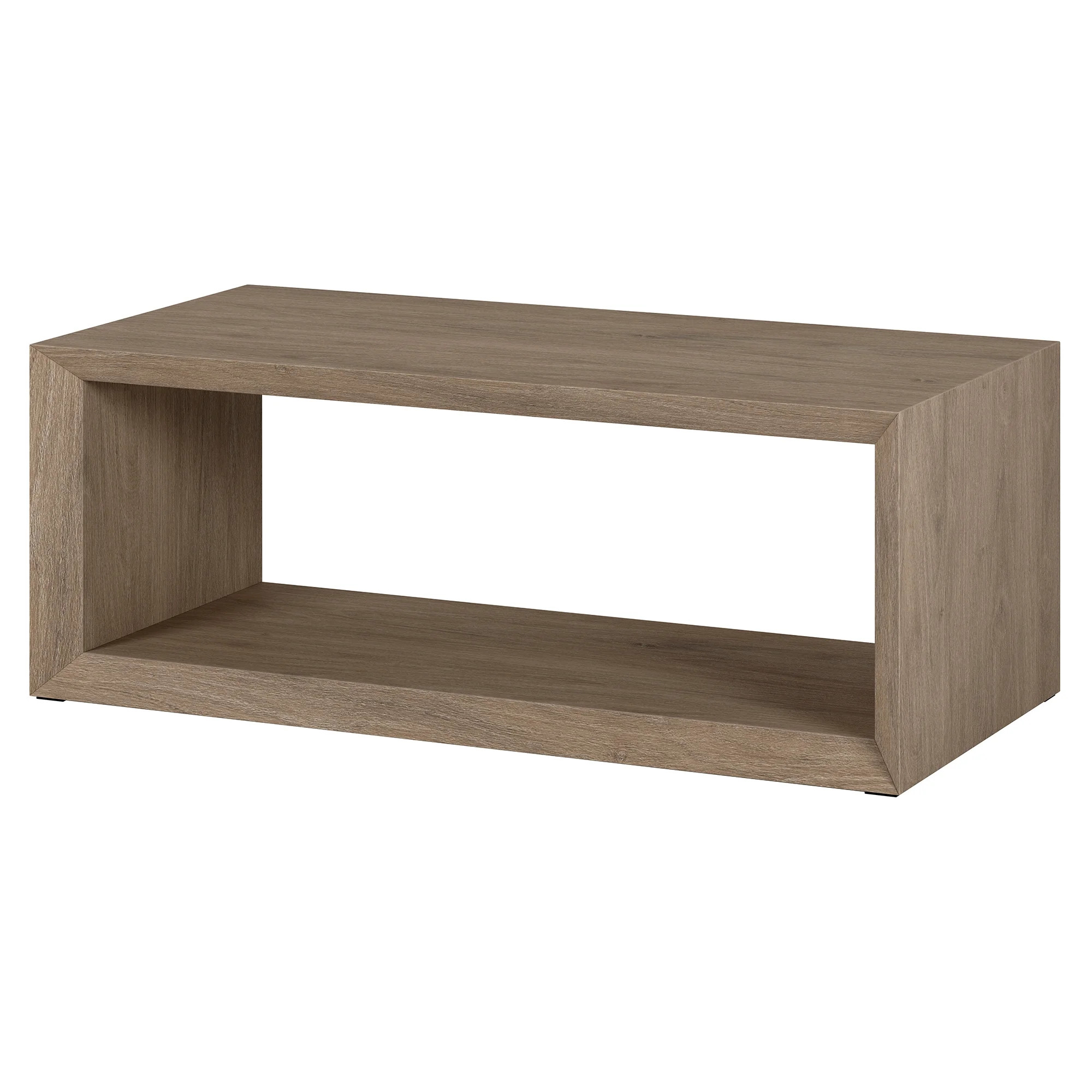 Evelyn&Zoe Osmond Storage Medium Density Fiberboard Coffee Table, Antiqued Gray Oak - Walmart.com | Walmart (US)