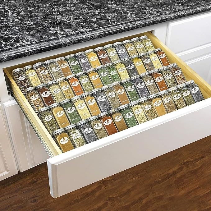 LYNK PROFESSIONAL® Expandable Spice Rack Tray - Heavy Gauge Steel 4 Tier Drawer Organizer for Ki... | Amazon (US)