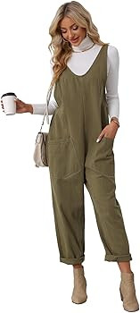 High Roller Denim Jumpsuits for Women Casual Sleeveless Loose Baggy Overalls Jeans Pants Jumpers ... | Amazon (US)