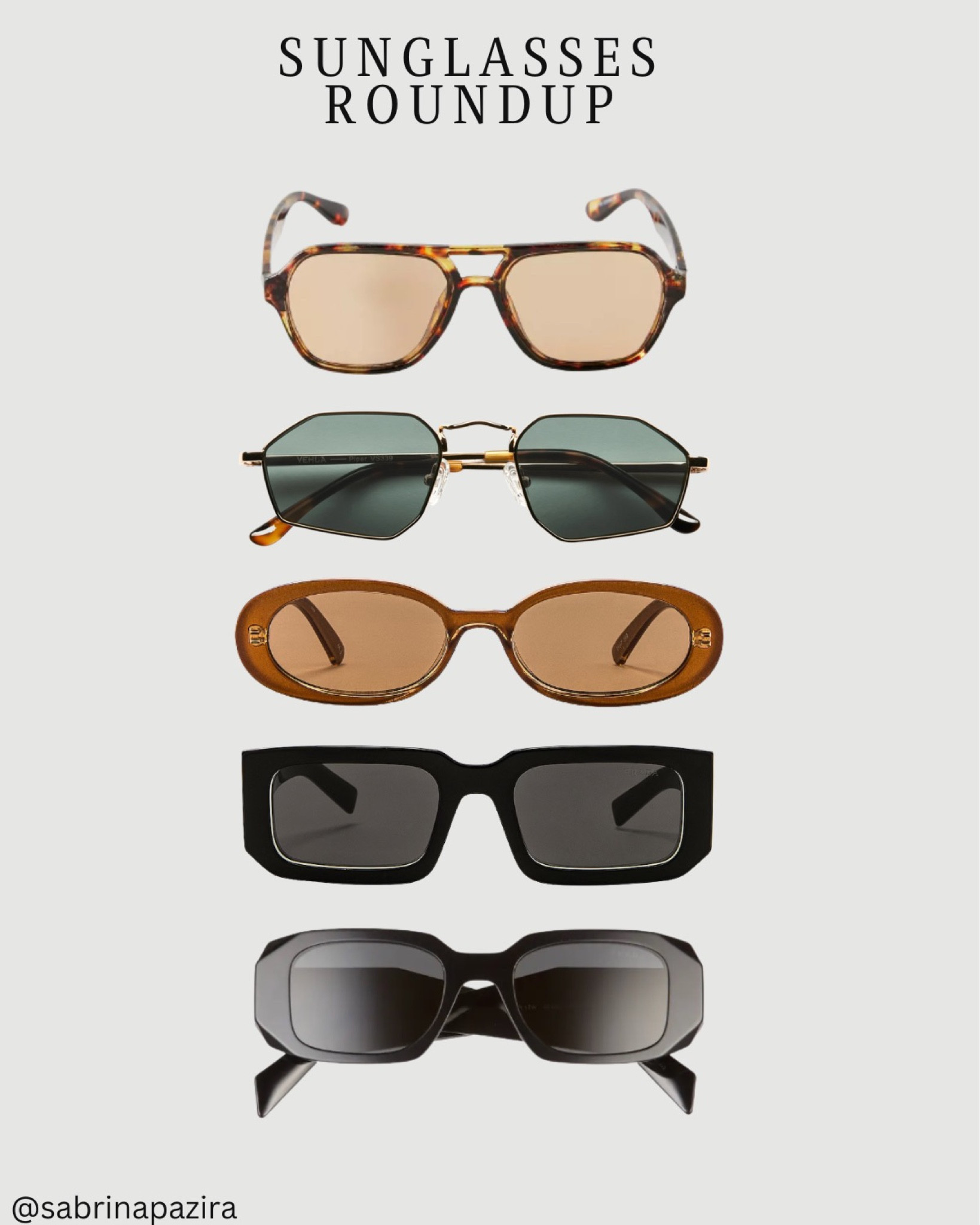 Sunglasses roundup, designer, spring break, neutral, metal, acetate, tortoise, summer, Prada, Dior, le specs, Vehla, urban outfitters, aviators 

#LTKstyletip #LTKunder100 #LTKSeasonal