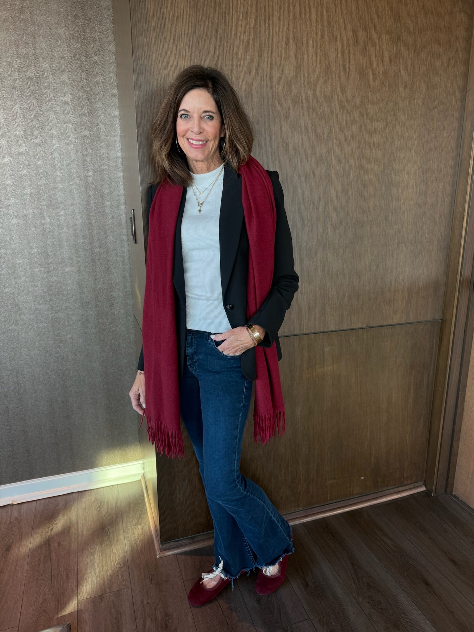 Fashion Friday! Add the third piece to complete your outfit. Top +Bottom + jacket, scarf or accessory 
#styletip #fallstyle #scarf #turtleneck #blackblazer 

#LTKOver40 #LTKStyleTip #LTKSeasonal