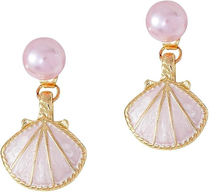 Pearl Shell Earrings for Women Dainty Summer Beach Ocean Seashell Earrings Trendy Boho Lightweigh... | Amazon (US)