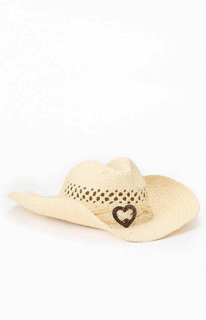 Straw Heart Cowboy Hat in Natural | PacSun