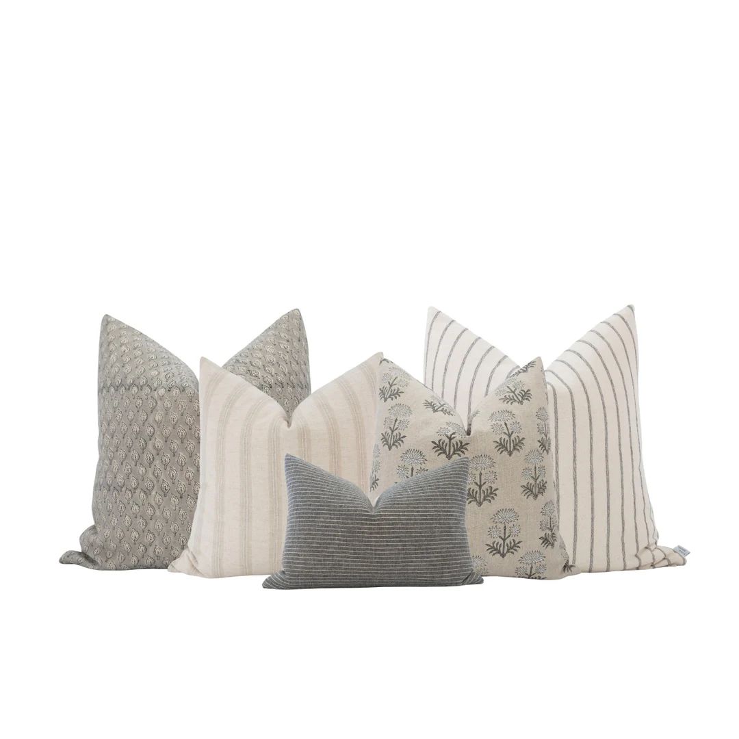 Neutral Pillow Cover Combo Designer Linen Pillow Cover Set - Etsy | Etsy (US)