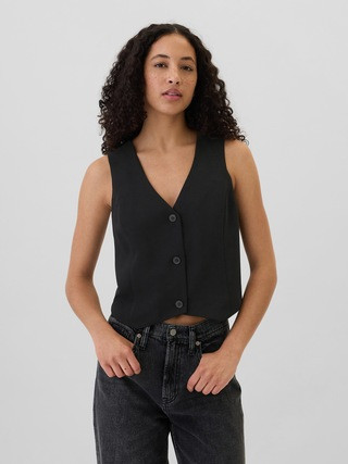 Crepe V-Neck Vest | Gap Factory