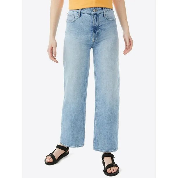 Free Assembly Women's Cropped Wide Straight Jeans | Walmart (US)