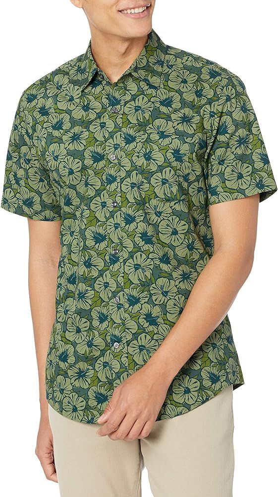 Amazon Essentials Men's Slim-Fit Short-Sleeve Print Shirt | Amazon (US)