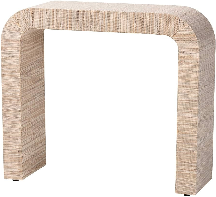 bali & pari Yareli Grasscloth Console Table, Natural/Gold | Amazon (US)