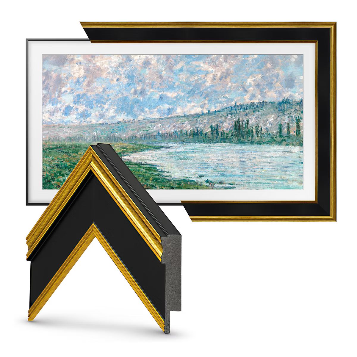 Deco TV Frames 55" Customizable Frame for Samsung The Frame TV 2021-2023 (Antique Gold & Black) | Target