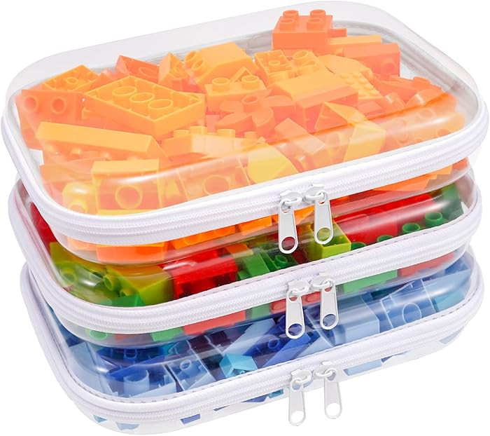 Clear Hard Shell Zipper Case,3PCS Transparent Clear Zipper Pouches,Hard Side Plastic Case Set,Por... | Amazon (US)