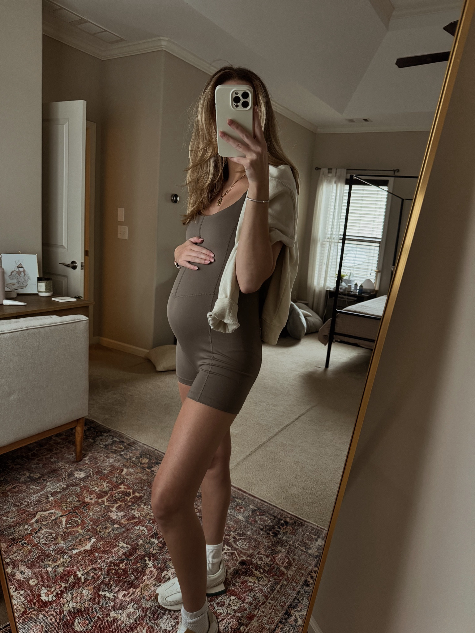 Wearing a size M to fit the bump