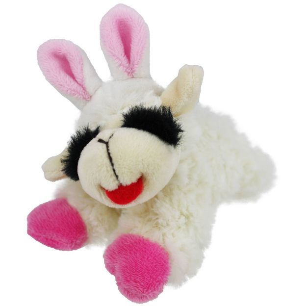 Multipet Lamb Chop Bunny Ears Dog Toy - White/Pink | Target