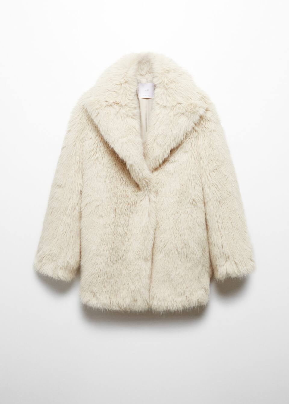 Lapels faux fur coat -  Women | Mango USA | MANGO (US)