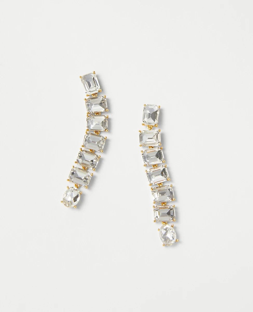 Sparkle Rectangle Drop Earrings | Ann Taylor (US)