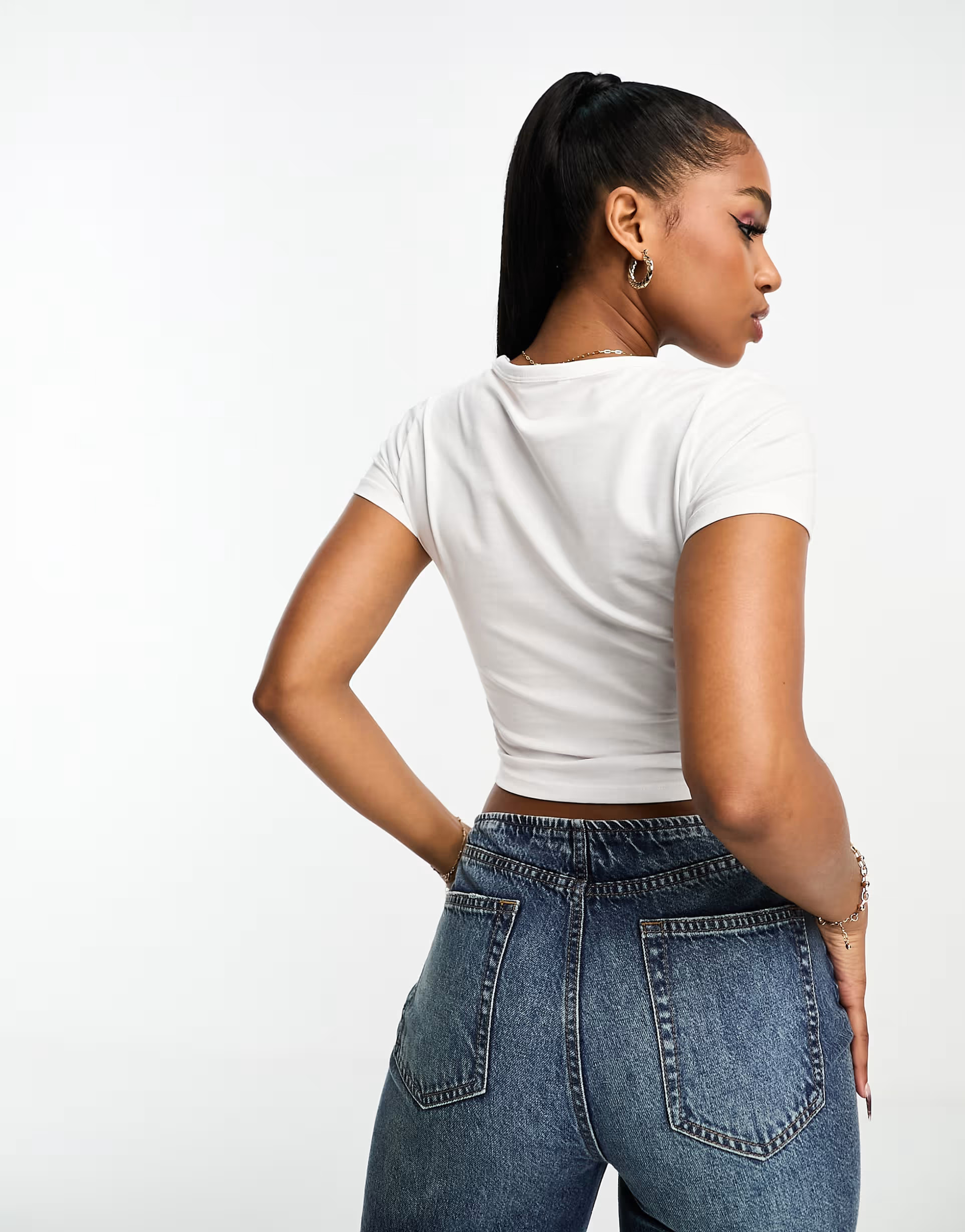 Monki shrunken baby T-shirt in white | ASOS (Global)