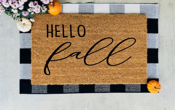 Hello Fall Welcome Mat Doormat Door mat pumpkin season | Etsy | Etsy (US)