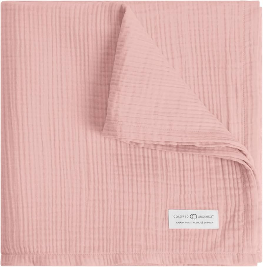 Colored Organics Baby Organic Cotton Swaddle - Infant Receiving Blanket - Ballet Muslin | Amazon (US)