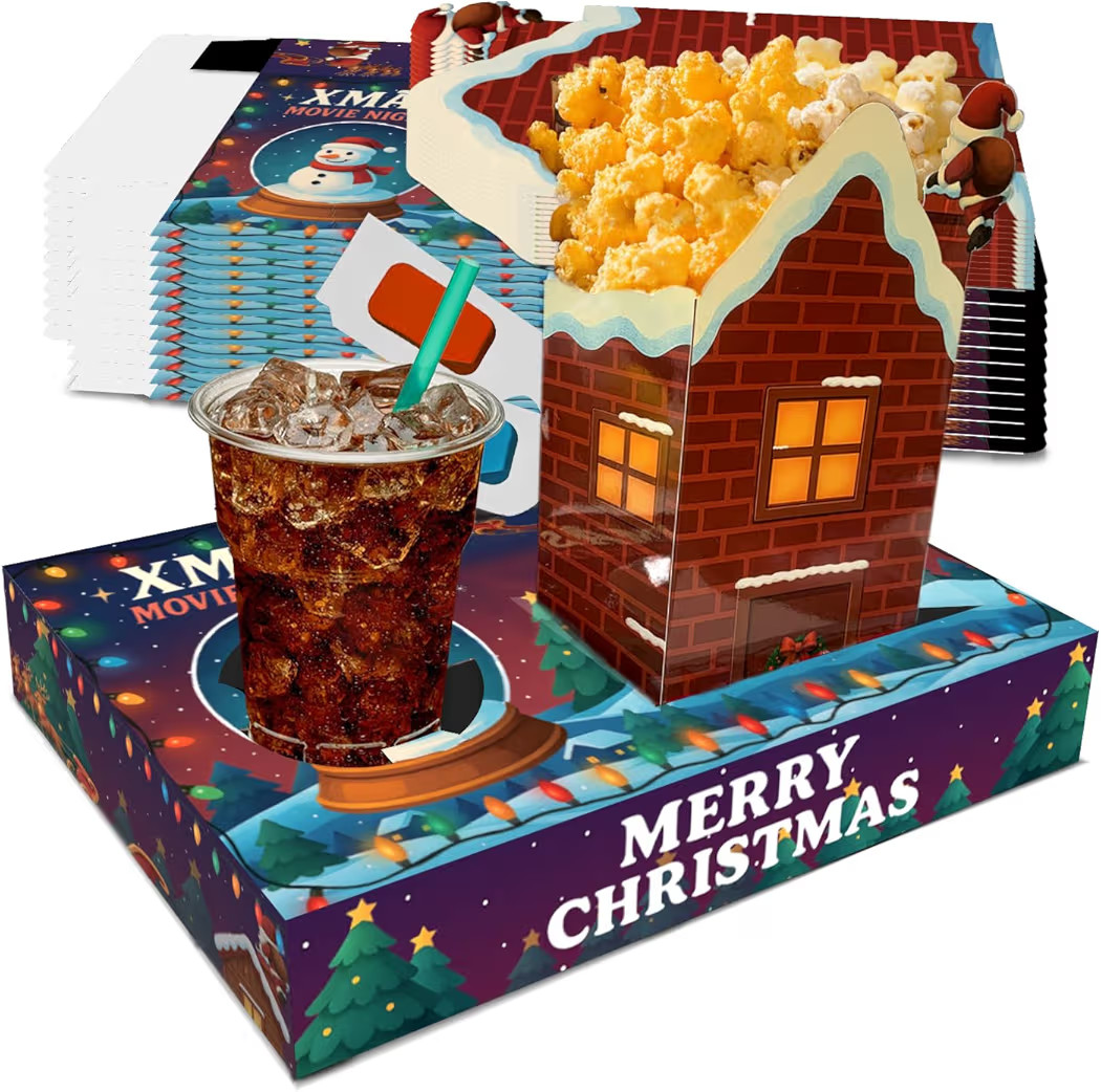 Movie Night Supplies(24pcs)-Neon Style Movie Night Snack Trays*12+Popcorn Buckets*12,Kid's Birthd... | Amazon (US)