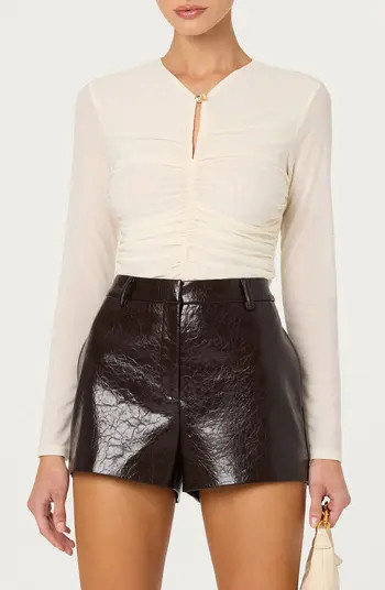 Yasmine Ruched Long Sleeve Shirt | Nordstrom