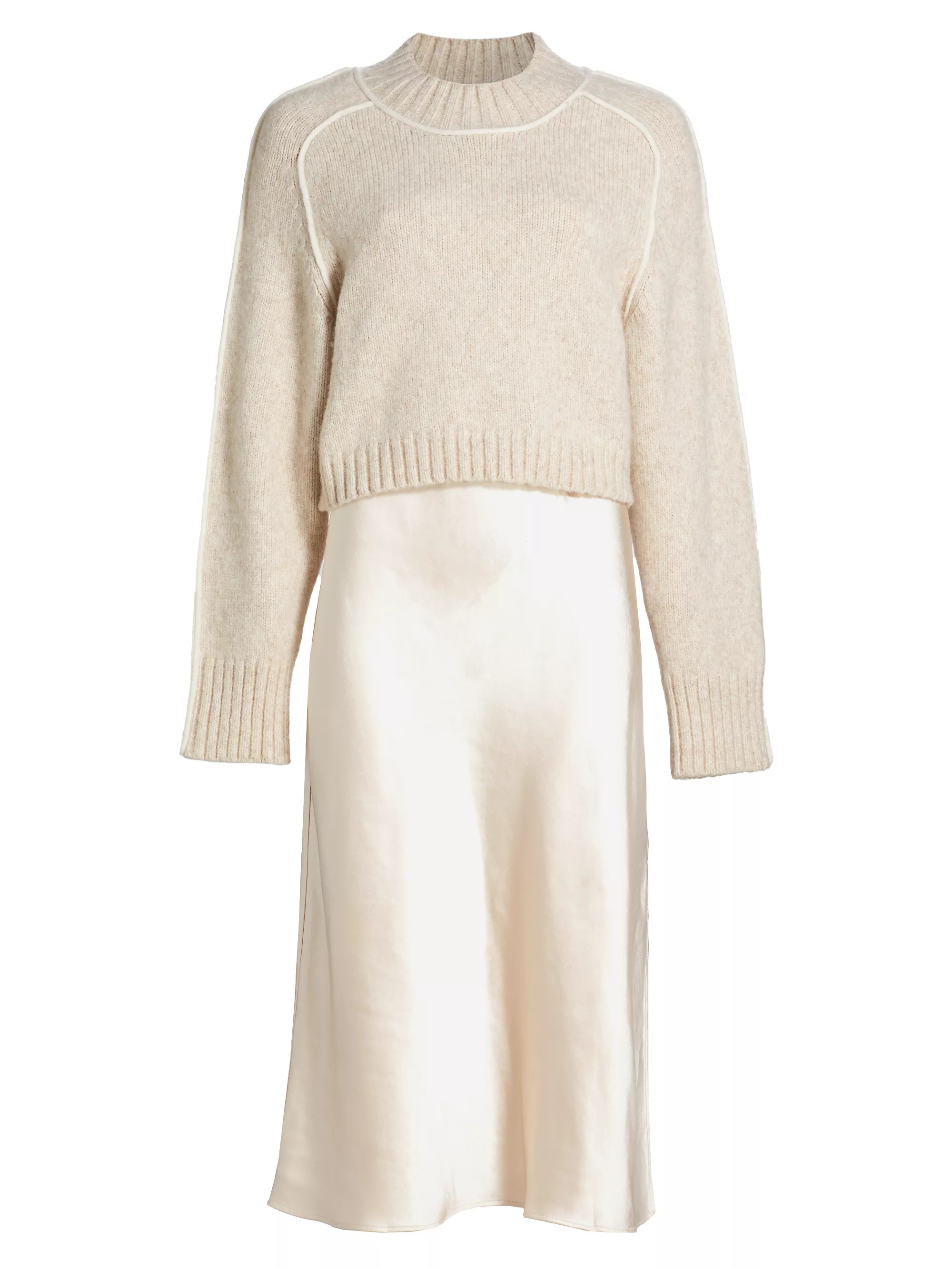 Crewneck Combo Midi-Dress | Saks Fifth Avenue