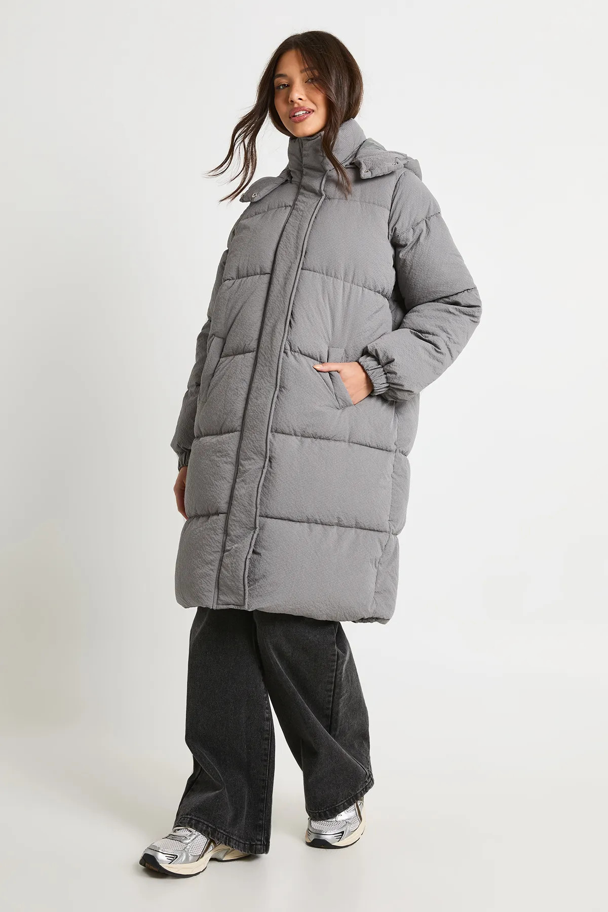 Textured Hooded Maxi Puffer | boohoo (US & Canada)