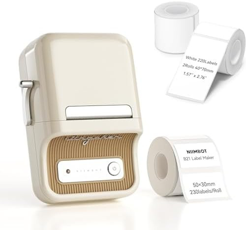 NIIMBOT B21 Label Maker, 2 Inch Portable Thermal Label Printer, Label Maker Machine with Tape, Co... | Amazon (US)