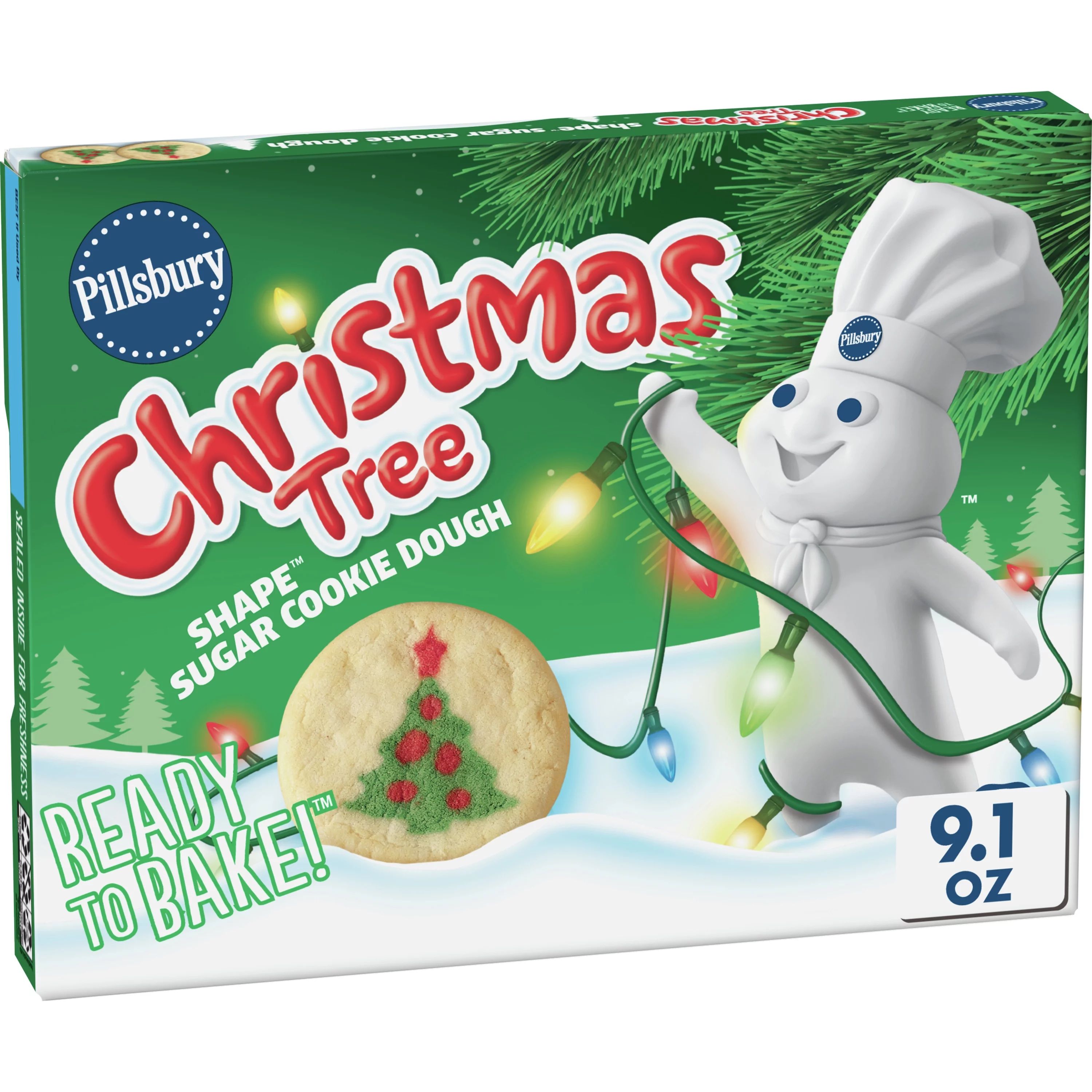 Pillsbury Shape Christmas Tree Sugar Cookie Dough, 20 ct., 9.1 oz. | Walmart (US)