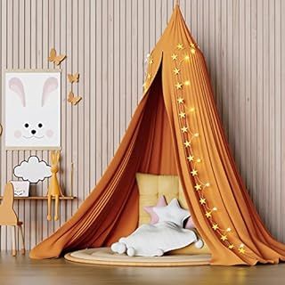 Dyna-Living Bed Canopy for Girls Yellow Canopy Bed Curtains Baby Dome Bed Canopies for Kids Rooms... | Amazon (US)