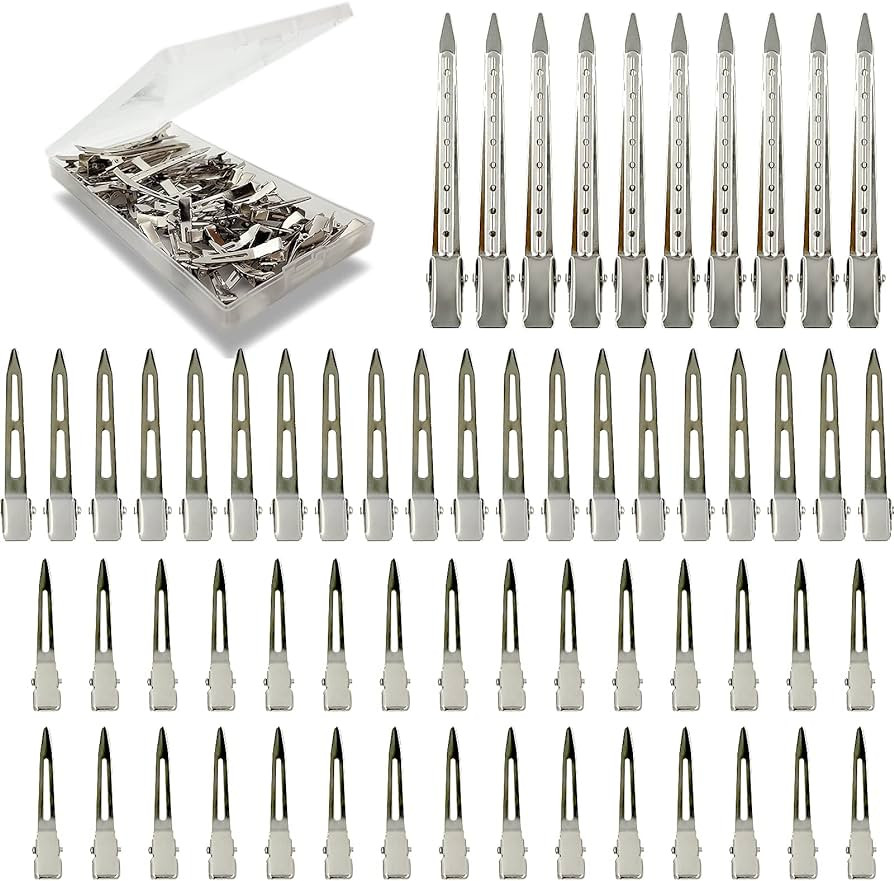 Styling Hair Clips, Silver Metal Duck Billed Hair Clips for Women Styling Sectioning, Duckbill Lo... | Amazon (US)