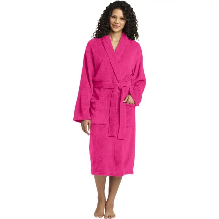 Port Authority Adult Female Women fleece Robe Pink Raspberry Small/Medium | Walmart (US)