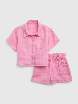 Toddler Crinkle Gauze Outfit Set | Gap (CA)