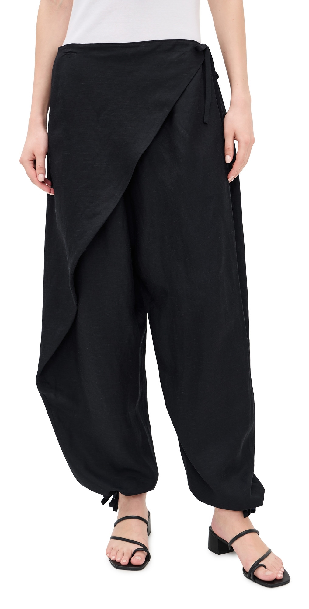 Polo Ralph Lauren Tie Front Wrap Pants Polo Black XXL | Shopbop