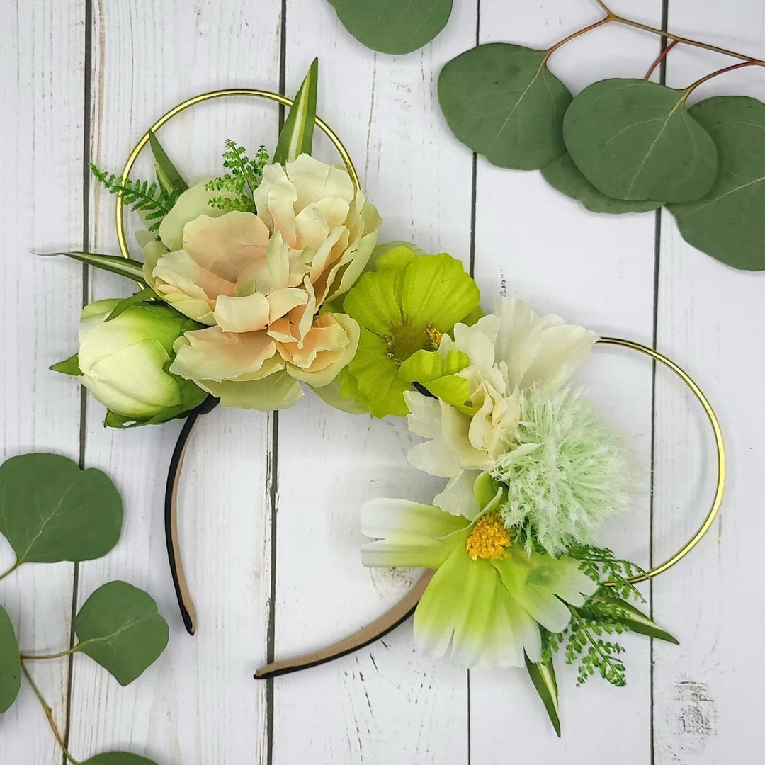 Tink Mickey Ears Flower Crown Mickey Ears Tinkerbell Cosplay Womens Mickey Ears - Etsy | Etsy (US)